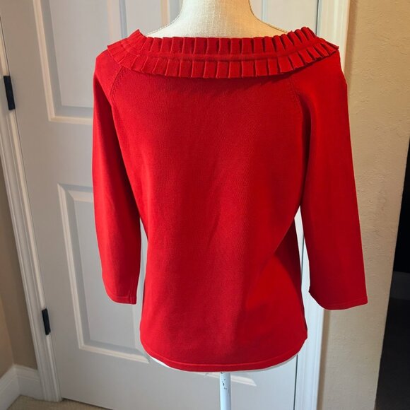 Jones New York - Boatneck Sweater - Red (Size: L) - Picture 2 of 4